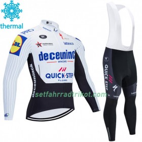 Radbekleidung Radtrikot Langarm + Lang Trägerhose 2020 Deceuninck-Quick-Step Winter Thermal Fleece N004